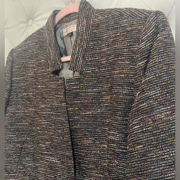 TAHARI ARTHUR S. LEVINE PETITE Blazer Metallic Tweed Mix Colors Women size 12 P - Picture 4 of 14
